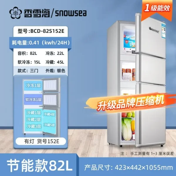 Refrigerator Home kitchen Double door Fresh and frozen dual-use Electric refrigerator deep freezer  cosmetic fridge - Image 8