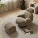 Nordic Cute Sofa Single Chair Net Rocking Chair Cream Lazy Simple Balcony Pedal Bedroom Living Room Sofas Home Furniture Couch