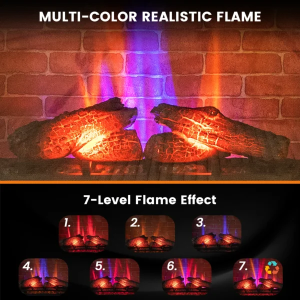 27" Electric Fireplace Heater Freestanding 1400W Remote Control Timing Function - Image 5