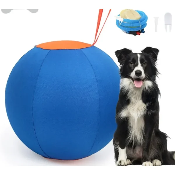 Dog toy inflatable big ball golden retriever bite-resistant ball teeth grinding stuffy ball funny pet training - Image 4