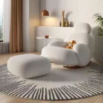 Nordic Cute Sofa Single Chair Net Rocking Chair Cream Lazy Simple Balcony Pedal Bedroom Living Room Sofas Home Furniture Couch