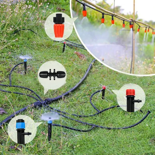 200FT Drip Irrigation System Kit with 1/2 Inch Hose 1/4 Inch Distribution Tubing Automatic Garden Watering Misting System - Image 2