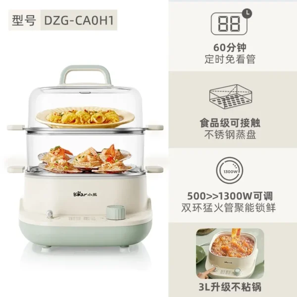 220V Bear Food Steamer Electric Steamer Multi-function Intelligent Stainless Steel Steam Cooker Electric Cooker Steamer Cooker - Image 22