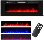 XtremepowerUS 50 inch 1500W Electric Insert Fireplace Recessed w/Remote Control Wall Mounted Recessed Multicolor Flame Space