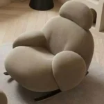 Nordic Cute Sofa Single Chair Net Rocking Chair Cream Lazy Simple Balcony Pedal Bedroom Living Room Sofas Home Furniture Couch