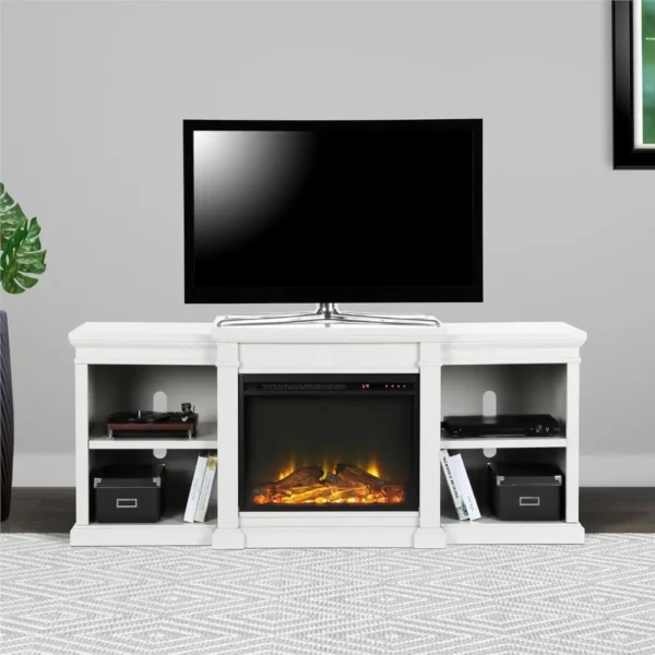 Electric Fireplace TV Stand for TVs up to 70", With 4 open Shelves (2 Adjustable) Adjust the Heat Settings and Set a Timer - Image 6