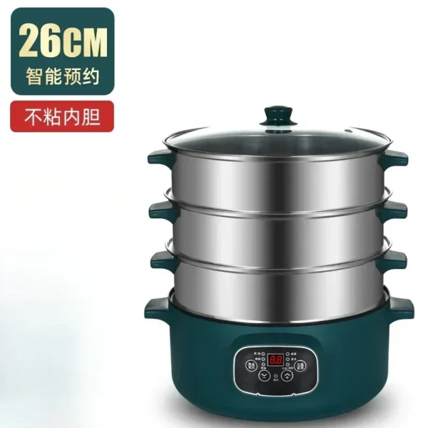 3/4/5 layer electric steamer multifunctional household large-capacity appointment timing multi-layer steamed bun steamer 220V - Image 11