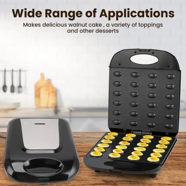 Mini Electric Walnut Cake Maker 24 Cake Troughs Automatic Nut Waffle Bread Machine Sandwich Iron Toaster Baking Breakfast Pan