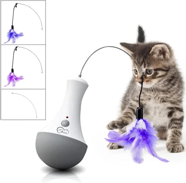 Cat Interactive Toys Funny Feather Kitten Teaser Indoor Play Automatic Toy Gift Cat Feather Toy