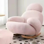 Nordic Cute Sofa Single Chair Net Rocking Chair Cream Lazy Simple Balcony Pedal Bedroom Living Room Sofas Home Furniture Couch