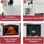 Electric Fireplace with 67" Mantel, Fireplace TV Stand with Storage Shelves, 23'' Multifunctional Fire Places Insert Heater