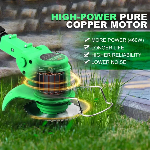 Cordless Lawn Mower Handheld Electric Grass Trimmer Adjustable Garden Tools For Tegatok Battery - Image 4