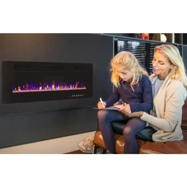 New 3D Electric Fireplaces Home Heater Indoor Stoves Recessed Wall Mounted Decor Flame Electric Fireplaces Adjustable 12 Flame - Image 3