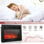 28.5" Electric Fireplace Insert, Wall Recessed/Mounted, Freestanding Fireplace with Remote Control, 3 Color Adjustable F