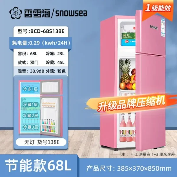 Refrigerator Home kitchen Double door Fresh and frozen dual-use Electric refrigerator deep freezer  cosmetic fridge - Image 17