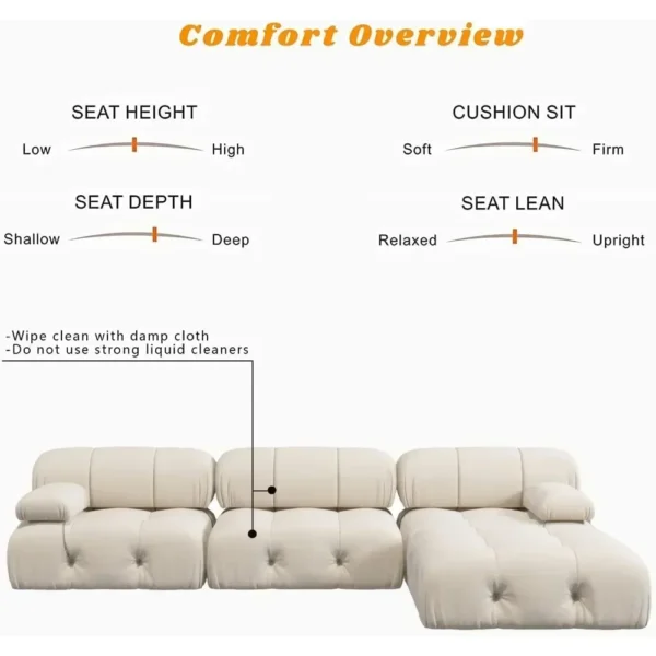 living room sofas Sectional Sofa, Modular Sectional Couch with Ottomans- L Shaped Couch for Living Room, 4 Seater Sofa Sets,104" - Image 4