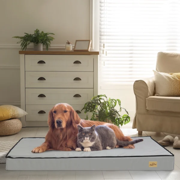 L XL 2XL 3XL Dog Bed Gray Orthopedic Pet Calming Bed Soft Sponge Foam Base Dog Crate Kennels Mat with Removable Cover - Image 2