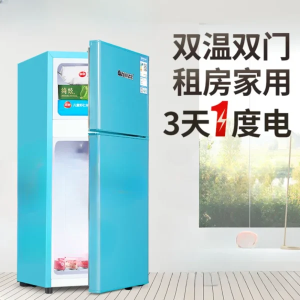 Refrigerator Home kitchen Double door Fresh and frozen dual-use Electric refrigerator deep freezer  cosmetic fridge - Image 3