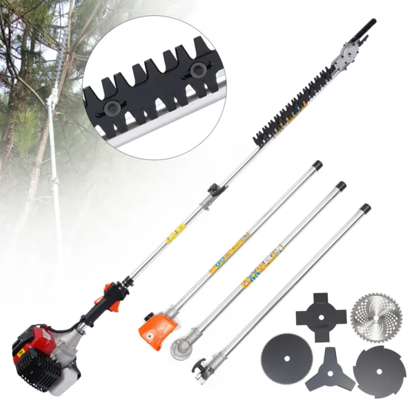 52cc 2-Stroke Hedge Strimmer Gasoline Brush Cutter Grass Wacker Weed Eater Lawn Mower Yard Pruner 10 in 1 - Image 4