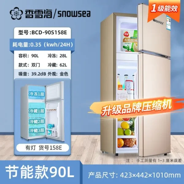 Refrigerator Home kitchen Double door Fresh and frozen dual-use Electric refrigerator deep freezer  cosmetic fridge - Image 9