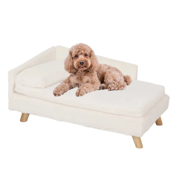 Elevated Pet Bed Solid Wood Leg Dog Cat Sofa for Indoor  L Shape Plush Couch Lounge with Soft Cushion - Image 7