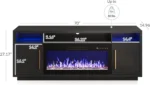 Fireplace TV Stand for TVs Up to 75", LED Light Entertainment Center with 36" Electric Fireplace Heater