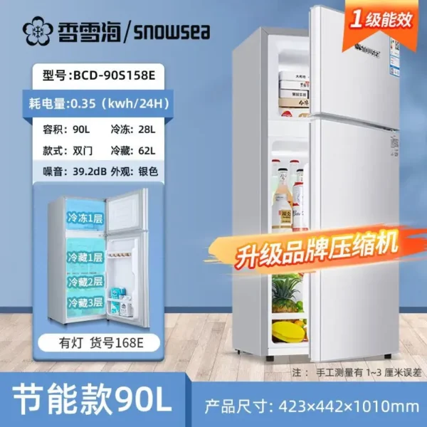 Refrigerator Home kitchen Double door Fresh and frozen dual-use Electric refrigerator deep freezer  cosmetic fridge - Image 18