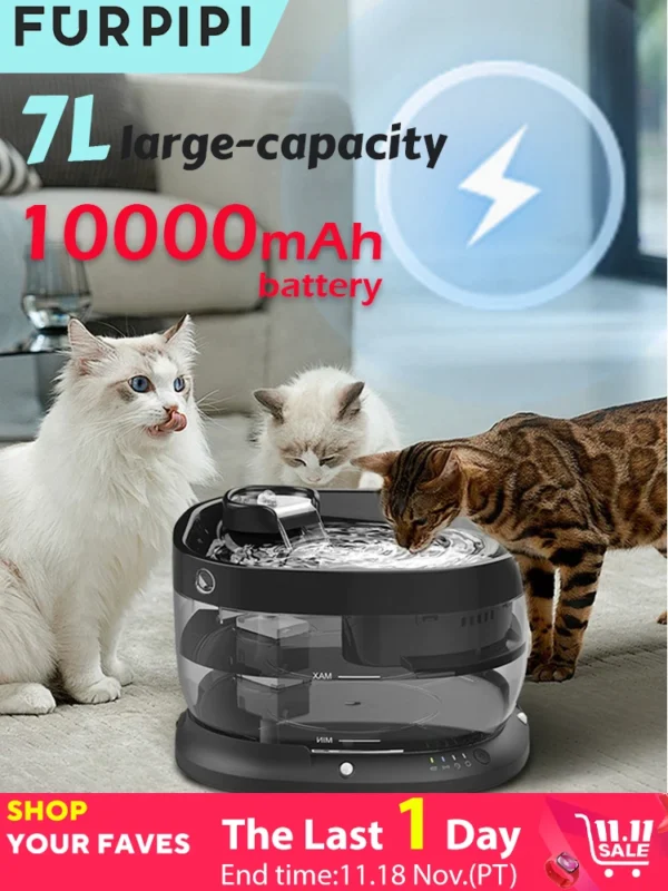 7L water dispenser pet fountain Furpipi ABS material automatic pet feeder