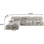 living room sofas Sectional Sofa, Modular Sectional Couch with Ottomans- L Shaped Couch for Living Room, 4 Seater Sofa Sets,104"