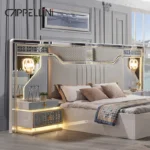 Modern Luxury Bedroom Furniture Bedroom Suit Bed White Leather Bed Home Furniture Bedroom Set Standard Size
