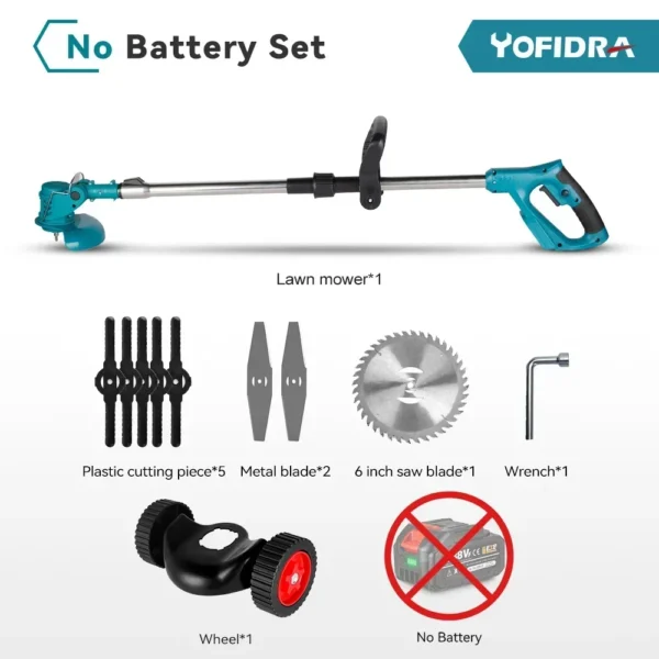 1500W 7 Inch Cordless Electric Lawn Mower Length Adjustable Handheld Rechargeable Garden Pruning Tools For Makita 18V Battery - Image 10