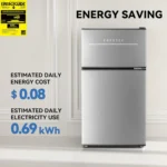 Mini Fridge with Freezer 3.5 Cu.Ft. 2 Door Refrigerator and Freezer Small Fridge for Bedroom Home Office Dorm, Small Dri