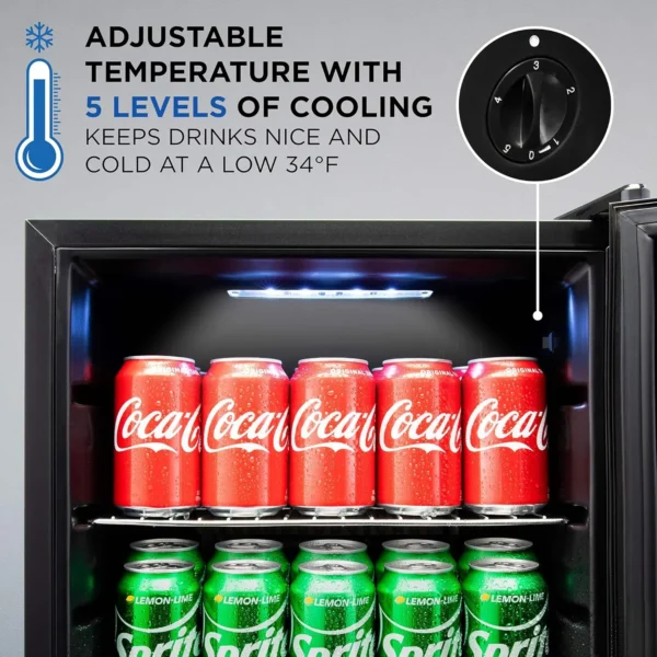 Freestanding Ultra Cool Mini Drink Fridge | Beer, Cocktails, Soda, Juice Cooler for Home - Image 2