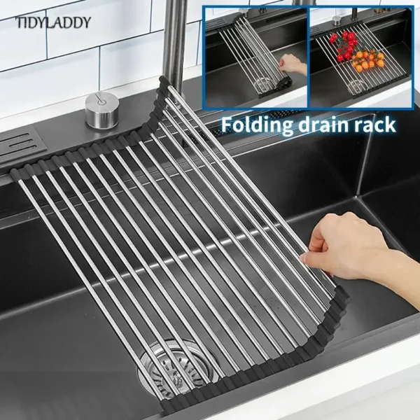 Waterfall Kitchen Sink Nanometer 304 Stainless Steel Large Single Slot Kitchen Accessories Waterfall Faucet Vegetable Basin - Image 6