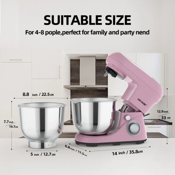 1pc Cheftronic Stand Mixer, 5L Tilt-Head Electric Household - 1300W 6+P electric blender, Food Beater And Butter Beater, UK Plug - Image 3