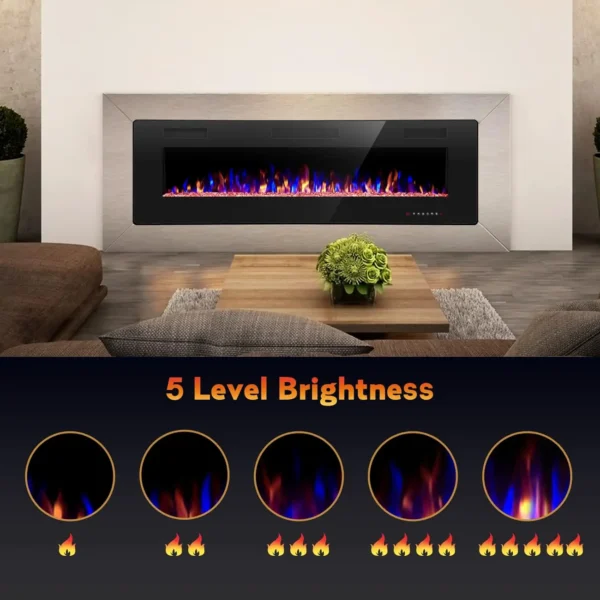 36 inch Recessed and Wall Mounted Electric Fireplace, Ultra Thin ad Low Noise, Fit for 2 x 4 and 2 x 6 Stud, Remote Co - Image 5