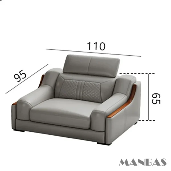 Stylish Italian Genuine Leather Sofa for Living Room with Cup Holder, USB, Adjustable Headrests & Bluetooth Speaker - MINGDIBAO - Image 9