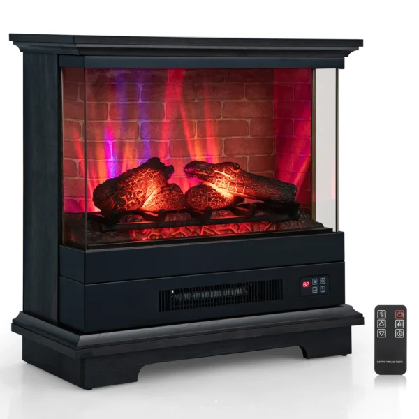 27" Electric Fireplace Heater Freestanding 1400W Remote Control Timing Function