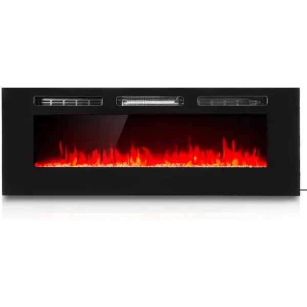 XtremepowerUS 50 inch 1500W Electric Insert Fireplace Recessed w/Remote Control Wall Mounted Recessed Multicolor Flame Space - Image 7