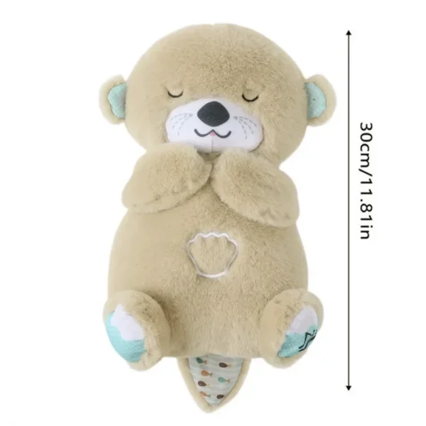 Breathing Otter Plush Toy Pet Cat Nap Sensory with Light and Sound Gift Musical Doll 30cm for Soothing Sleep - Image 4