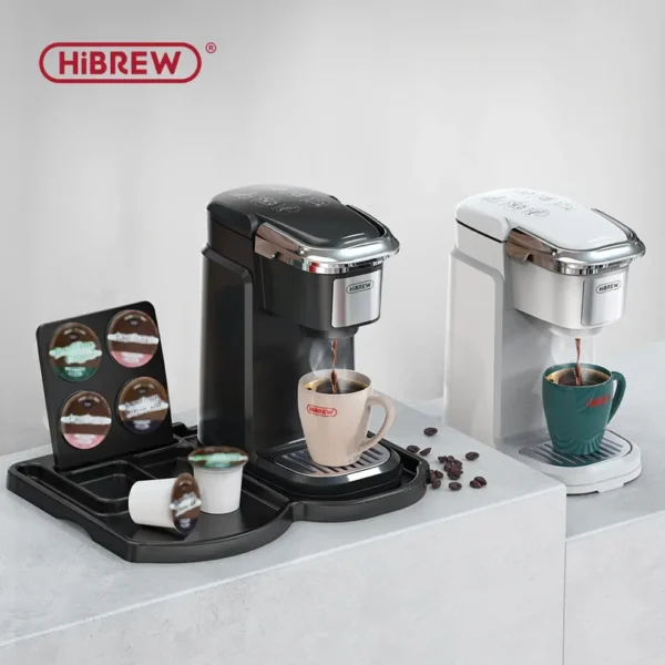 HiBREW Filter Coffee Machine Brewer for K-Cup Capsule& Ground Coffee, Tea Maker Hot Water Dispenser Single Serve Coffee Maker