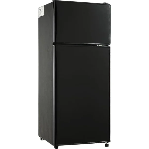 Compact Refrigerator Double Door Mini Fridge with Freezer, 3.5 CU FT Mini Refrigerator with 7 Level Adjustable Thermostat Office