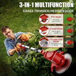 Battery Weed Wacker Cordless Weed Trimmer 21v Lawn Mower Grass Cutter Machine with 3.0ah Li-Ion & 3 Cutting Blade Types - Image 2