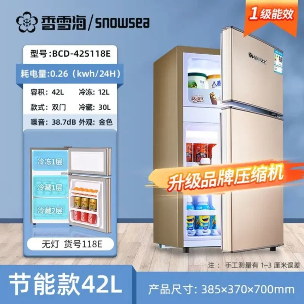 Refrigerator Home kitchen Double door Fresh and frozen dual-use Electric refrigerator deep freezer  cosmetic fridge - Image 11