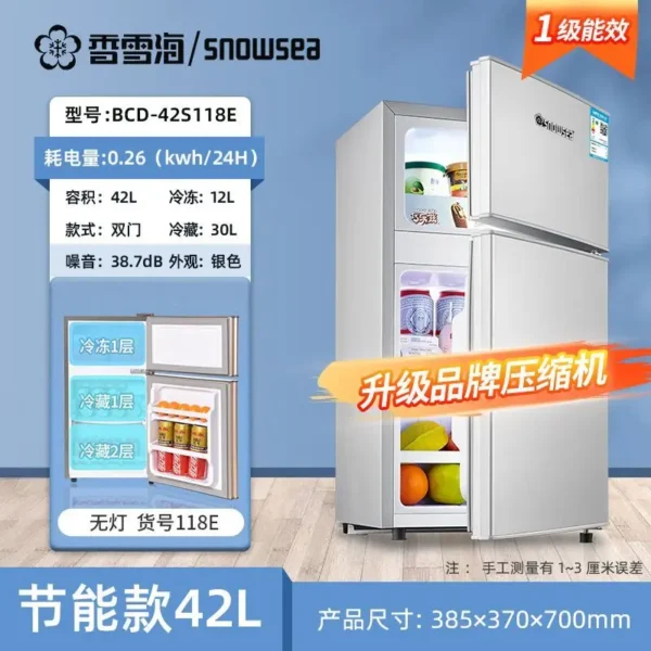 Refrigerator Home kitchen Double door Fresh and frozen dual-use Electric refrigerator deep freezer  cosmetic fridge - Image 10