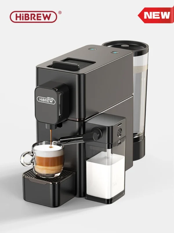 HiBREW Nes Capsule Coffee Machine Automatic Frothed Milk Cappuccino and Latte Espresso Coffee Maker H15