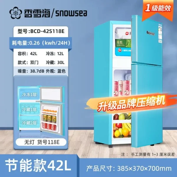 Refrigerator Home kitchen Double door Fresh and frozen dual-use Electric refrigerator deep freezer  cosmetic fridge - Image 5