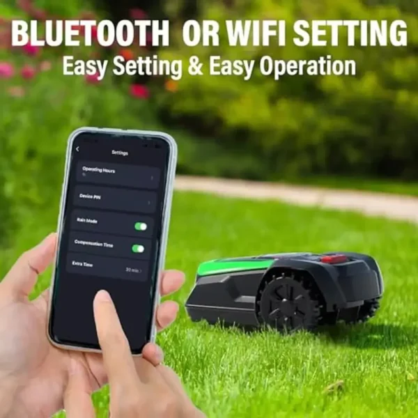 Automatic Robot Mower Smart Lawn Mower APP Controlled Anti-Theft Robotic Mower Self-Charging Bluetooth/Wi-Fi Connected IPX5 - Image 4