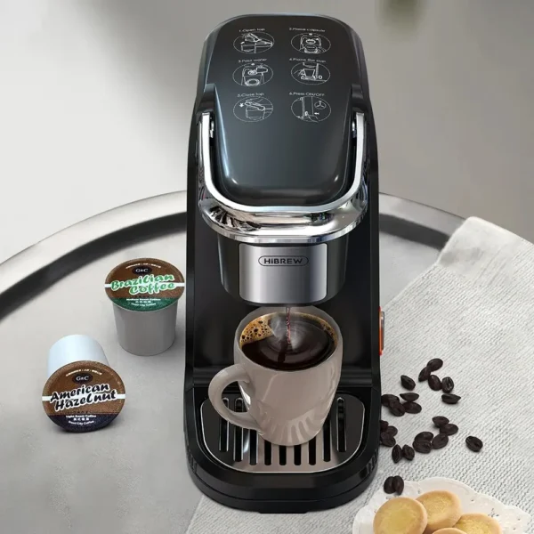 HiBREW Filter Coffee Machine Brewer for K-Cup Capsule& Ground Coffee, Tea Maker Hot Water Dispenser Single Serve Coffee Maker - Image 4