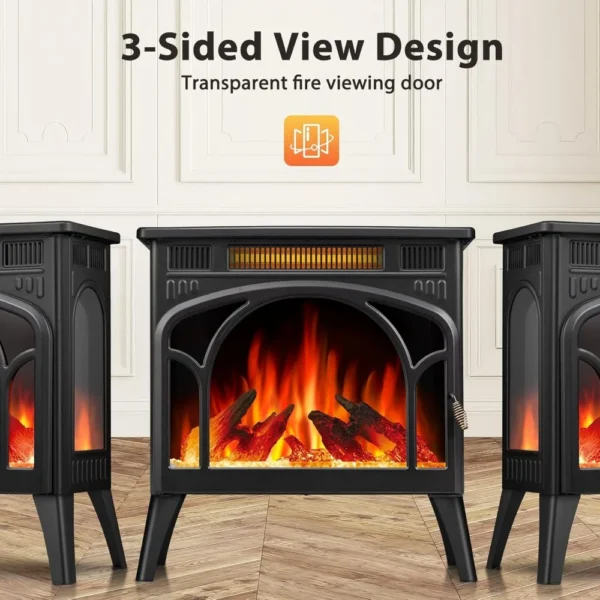 Electric Fireplace Heater Portable Electric Fireplace Stove Heater Indoor,12 Flame Colors,12 Flame Bed Colors,5 Flame Brightness - Image 4